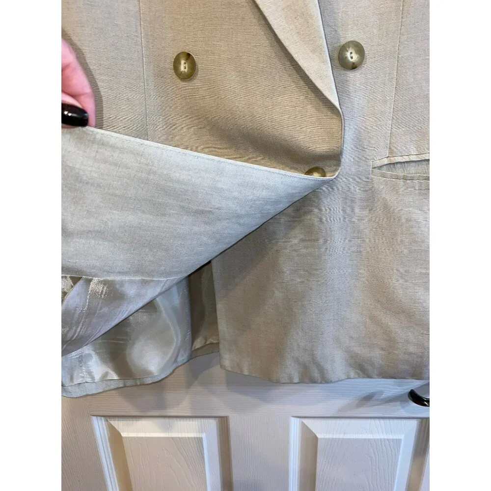 New Vintage The Limited Collection 1992 1993 Ladies Linen Button Front Blazer Si